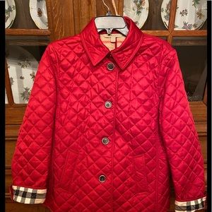 Women’s BURBERRY ASHURST RED QUILTED JACKET SIZE L.  LIKE NEW / NONSMOKING HOME